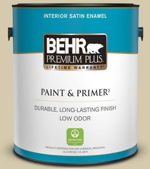 BEHR PREMIUM PLUS 1 gal. #PPU9-12 Prairie House Satin Enamel Low Odor Interior Paint & Primer