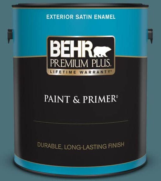 BEHR PREMIUM PLUS 1 gal. #S450-6 Tornado Season Satin Enamel Exterior Paint & Primer