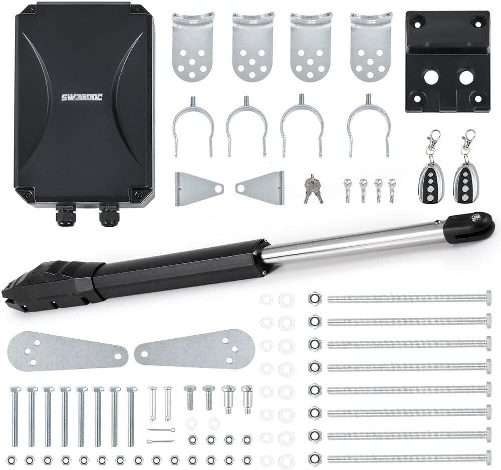 DOORADO Automatic Single Swing Gate Opener Kit with 2 remotes-880lb, 20ft