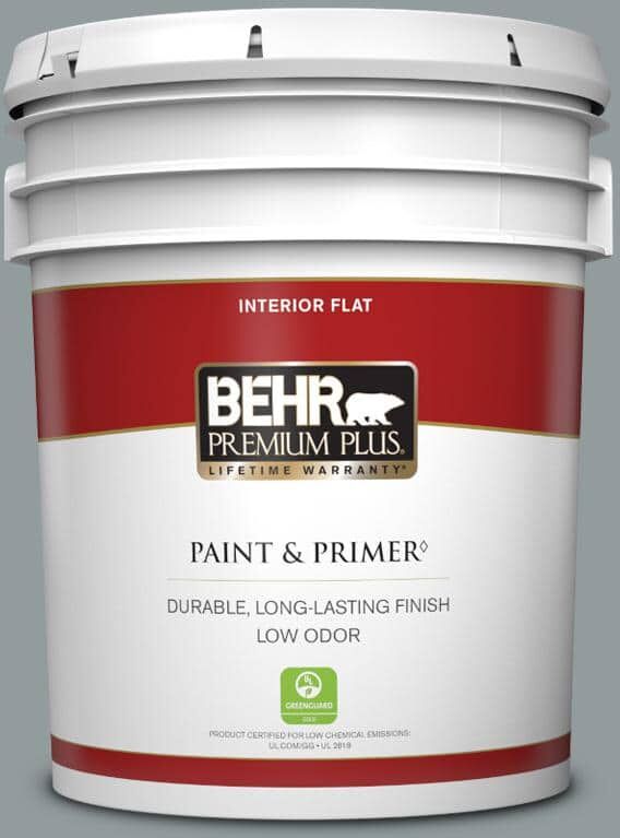 BEHR PREMIUM PLUS 5 gal. #720F-4 Stone Fence Flat Low Odor Interior Paint & Primer