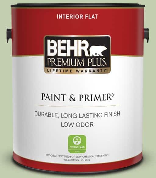 BEHR PREMIUM PLUS 1 gal. #M380-3 Growing Season Flat Low Odor Interior Paint & Primer