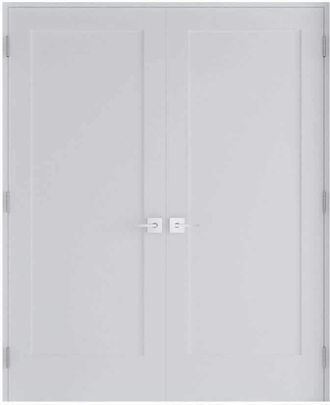 RESO 64 in. x 80 in. Solid Core Primed Composite Double Pre-hung French Door with Catch ball Oil Rubbed Bronze Hinges