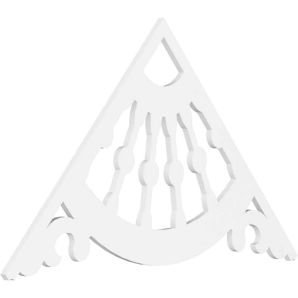 Ekena Millwork Pitch Wagon Wheel 1 in. x 60 in. x 37.5 in. (14/12) Architectural Grade PVC Gable Pediment Moulding