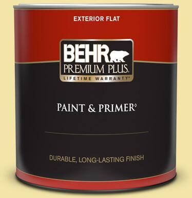 BEHR PREMIUM PLUS 1 qt. #P320-3 Lily Bulb Flat Exterior Paint & Primer