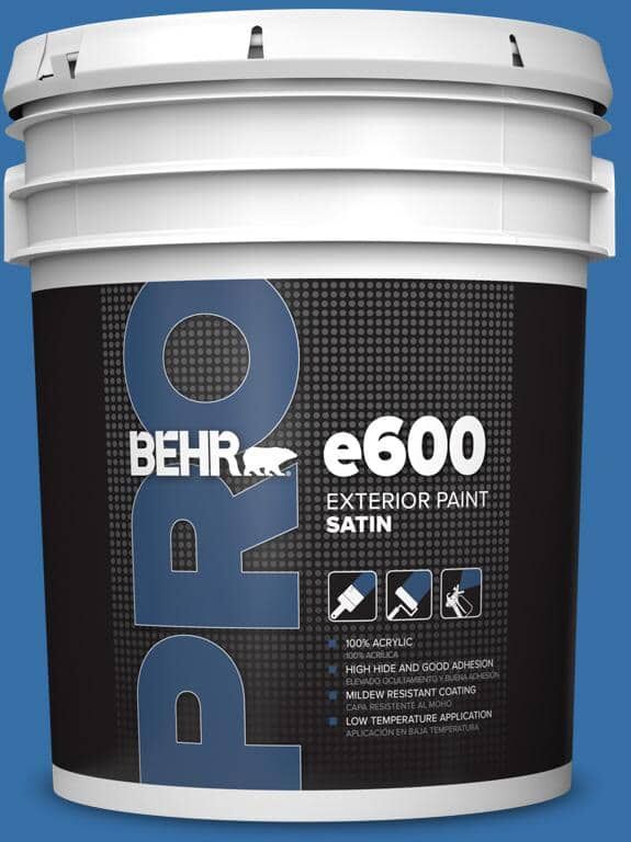 BEHR PRO 5 gal. #P520-6 Mega Blue Satin Exterior Paint