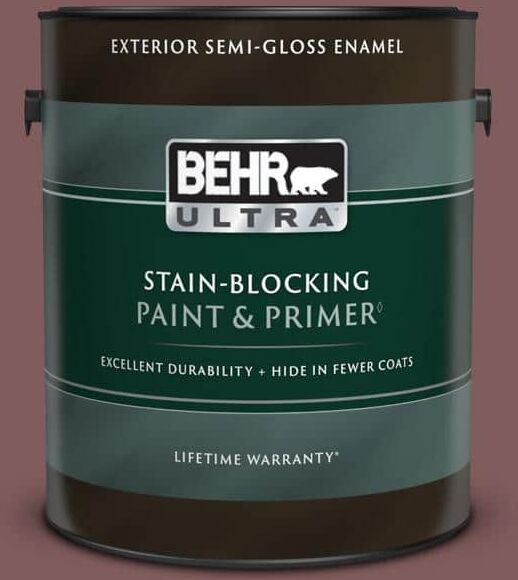 BEHR ULTRA 1 gal. #140F-6 Book Binder Semi-Gloss Enamel Exterior Paint & Primer