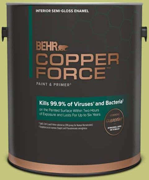 COPPER FORCE 1 gal. #P360-4 Soda Pop Semi-Gloss Enamel Virucidal and Antibacterial Interior Paint & Primer