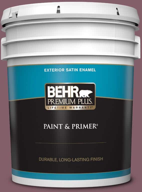 BEHR PREMIUM PLUS 5 gal. #ICC-84 Simply Elegant Satin Enamel Exterior Paint & Primer