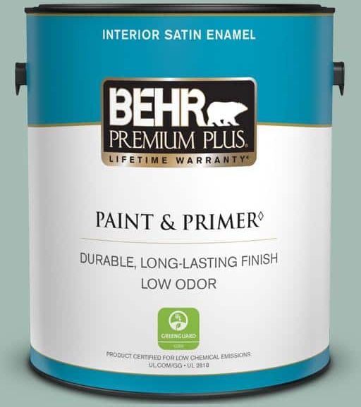 BEHR PREMIUM PLUS 1 gal. #S430-3 Garden Twilight Satin Enamel Low Odor Interior Paint & Primer