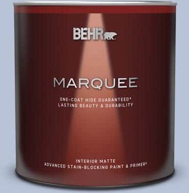 BEHR MARQUEE 1 qt. #610C-3 Virginia Blue Matte Interior Paint & Primer