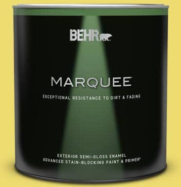 BEHR MARQUEE 1 qt. #T15-15 Plastic Lime Semi-Gloss Enamel Exterior Paint & Primer