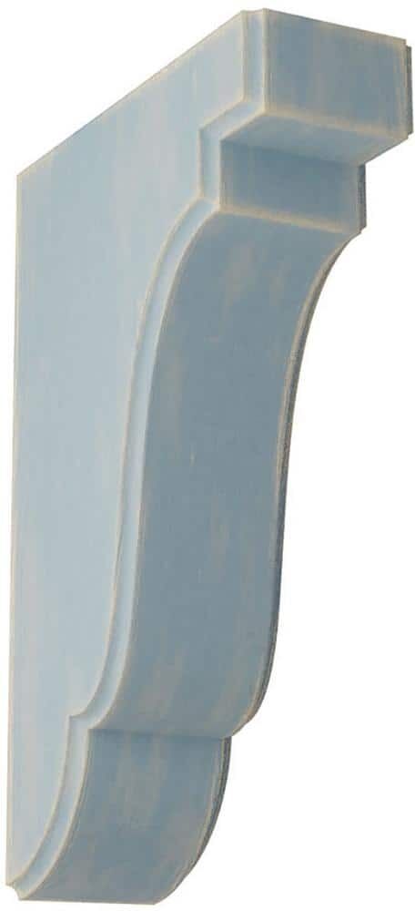 Ekena Millwork 1-3/4 in. x 7-1/2 in. x 5 in. Driftwood Blue Bedford Wood Vintage Decor Bracket