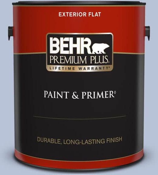 BEHR PREMIUM PLUS 1 gal. #610C-3 Virginia Blue Flat Exterior Paint & Primer