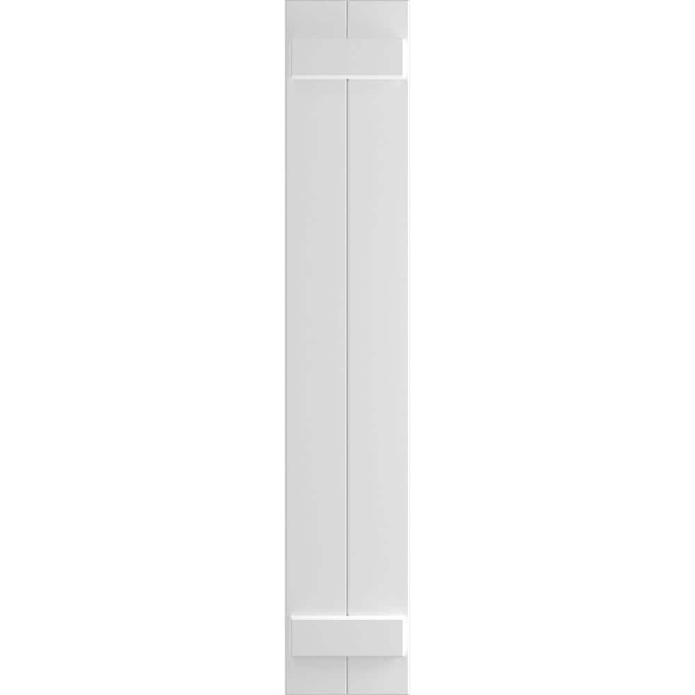 Ekena Millwork 10 3/4" x 47" True Fit PVC Two Board Joined Board-n-Batten Shutters, White (Per Pair)