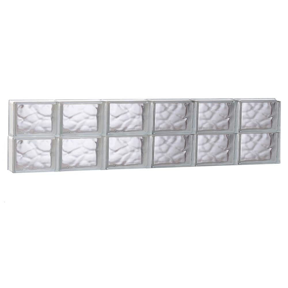 Clearly Secure 46.5 in. x 11.5 in. x 3.125 in. Frameless Wave Pattern Non-Vented Glass Block Window