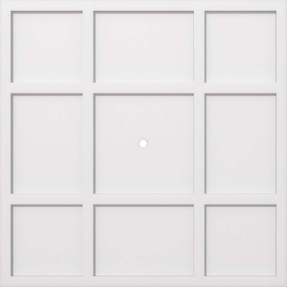 Ekena Millwork 1 in. P X 12-1/2 in. C X 36 in. OD X 1 in. ID Rubik Architectural Grade PVC Contemporary Ceiling Medallion