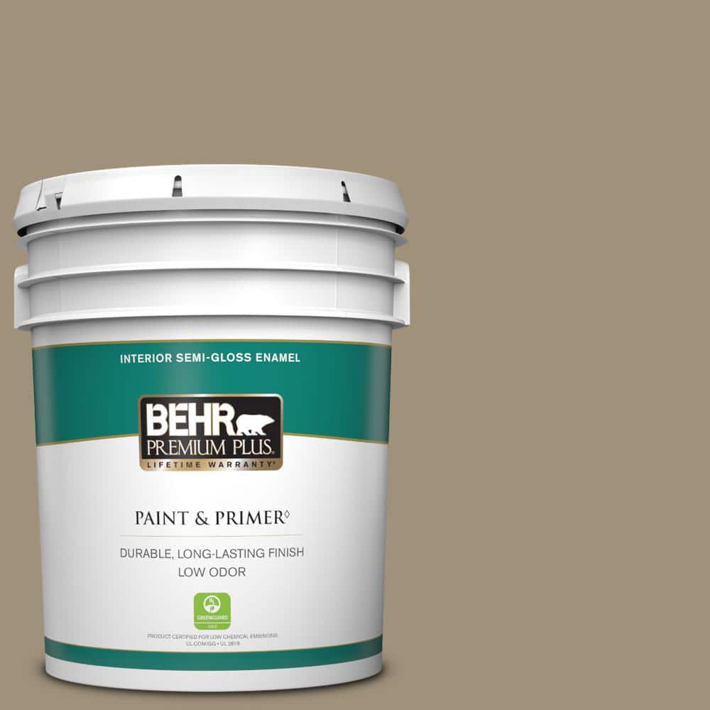 BEHR PREMIUM PLUS 5 gal. #750D-5 Desert Shadows Semi-Gloss Enamel Low Odor Interior Paint & Primer