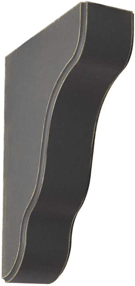 Ekena Millwork 1-3/4 in. x 7-1/2 in. x 5-1/4 in. Black Plymouth Wood Vintage Decor Bracket