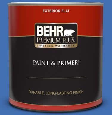 BEHR PREMIUM PLUS 1 qt. #T18-17 Wide Sky Flat Exterior Paint & Primer