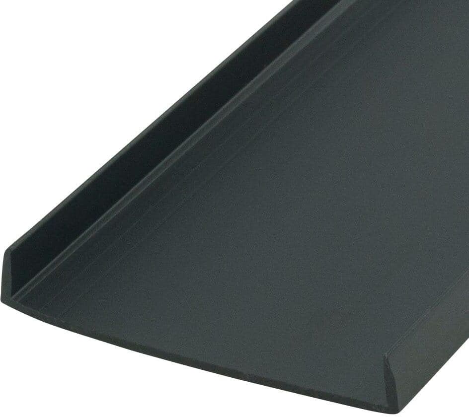 Outwater 1/4 in. D x 2 in. W x 72 in. L Black Styrene Plastic U-Channel Moulding Fits 2 in. Board, (18-Pack)