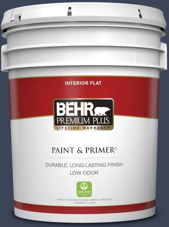 BEHR PREMIUM PLUS 5 gal. #600F-7 Soulful Music Flat Low Odor Interior Paint & Primer