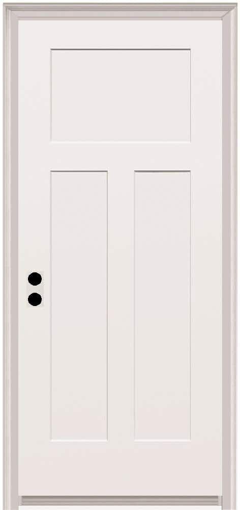 MMI Door 32 in. x 80 in. Craftsman Right-Hand Primed Composite 20 Min. Fire-Rated House-to-Garage Single Prehung Interior Door