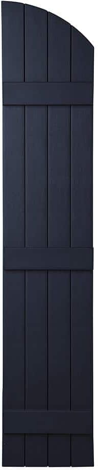 Ply Gem 15 in. x 71 in. Polypropylene Plastic Arch Top Closed Board and Batten Shutters Pair in Dark Navy