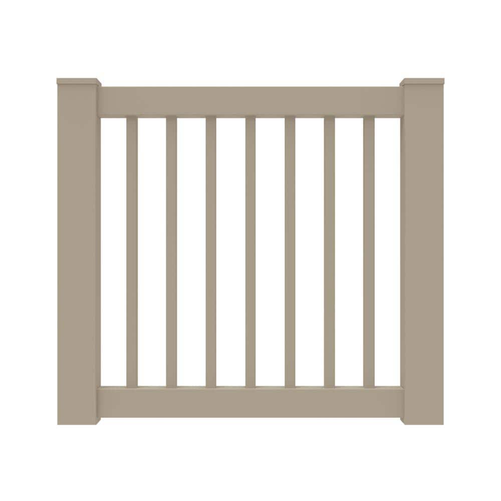 Barrette Outdoor Living Bella Premier Series 42 in. Clay Vinyl Rail Gate Kit with 1.25 in. Square Balusters