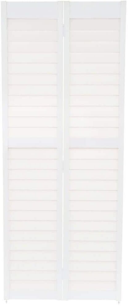 Home Fashion Technologies 32 in. x 80 in. 3 in. Louver/Louver White PVC Composite Interior Bi-Fold Door