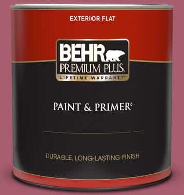 BEHR PREMIUM PLUS 1 qt. #MQ1-07 Shine Baby Shine Flat Exterior Paint & Primer