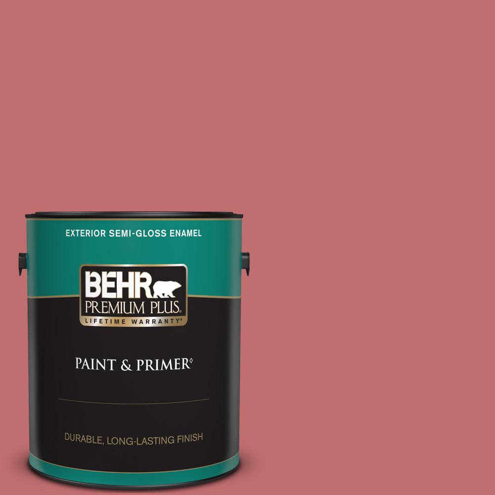 BEHR PREMIUM PLUS 1 gal. Home Decorators Collection #HDC-SP14-8 Art House Pink Semi-Gloss Enamel Exterior Paint & Primer
