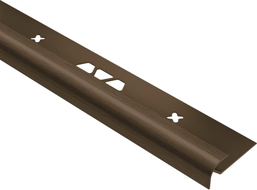 Schluter Vinpro-RO Brushed Antique Bronze Anodized Aluminum 3/16 in. x 8 ft. 2-1/2 in. Metal Bullnose Resilient Tile Edge Trim