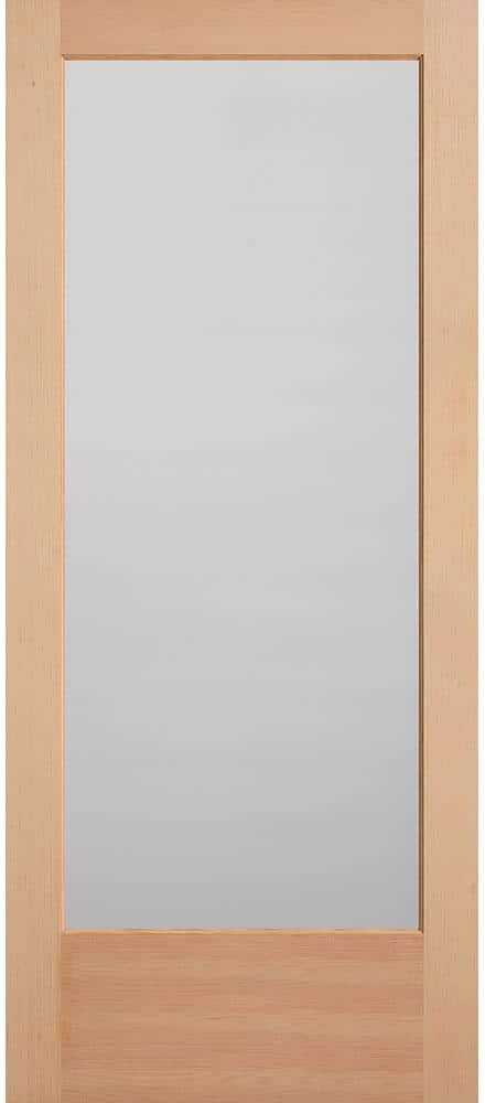 Masonite 36 in. x 84 in. Unfinished Fir Veneer 1-Lite Solid Wood Interior Barn Door Slab