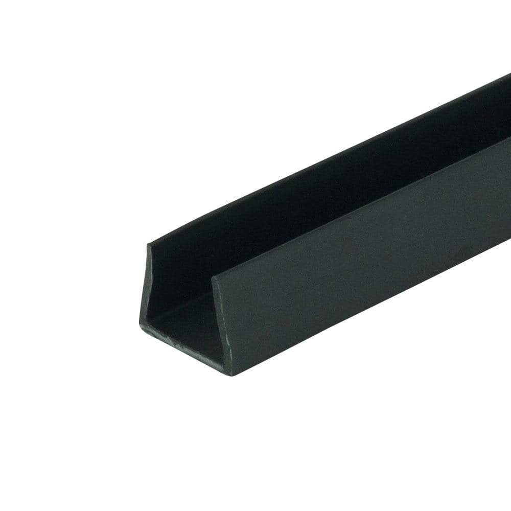 Outwater 1/2 in. D x 1/2 in. W x 36 in. L Black Styrene Plastic U-Channel Moulding Fits 1/2 in. Board, (4-Pack)