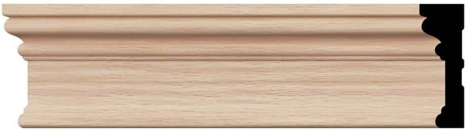 Ekena Millwork BRB3 0.69 in. D x 2.25 in. W x 96 in. L Wood (Red Oak) Baby Howe Casing Moulding