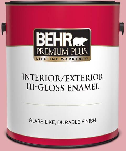 BEHR PREMIUM PLUS 1 gal. #130C-3 Raspberry Lemonade Hi-Gloss Enamel Interior/Exterior Paint