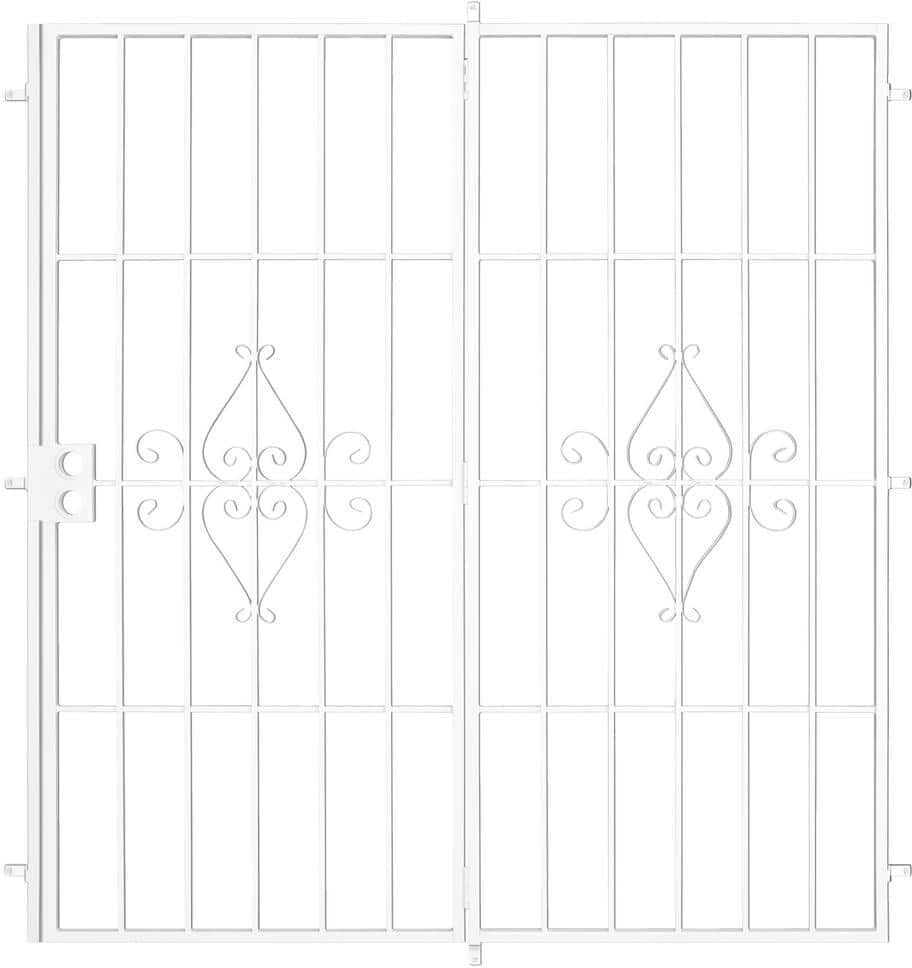 Unique Su Casa 60 in. x 80 in. White Projection Mount Outswing Steel Patio Security Door with No Screen