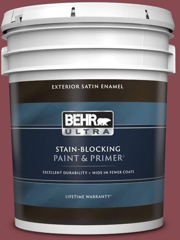 BEHR ULTRA 5 gal. #ICC-83 Currant Jam Satin Enamel Exterior Paint & Primer