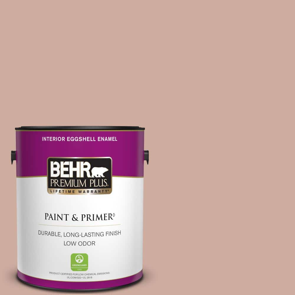 BEHR PREMIUM PLUS 1 gal. #MQ1-50 Art Deco Pink Eggshell Enamel Low Odor Interior Paint & Primer