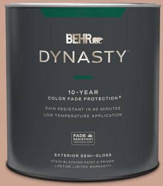 BEHR DYNASTY 1 qt. #220F-4 Sombrero Tan Semi-Gloss Enamel Exterior Stain-Blocking Paint & Primer