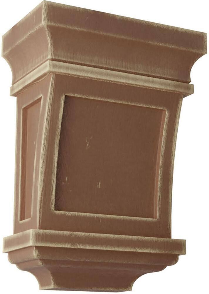 Ekena Millwork 5 in. x 7 in. x 3 in. Weathered Brown Santa Fe Wood Vintage Decor Corbel