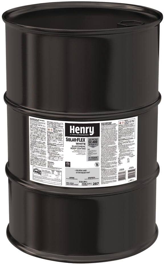 Henry 287 Solar-Flex White Acrylic Elastomeric Reflective Roof Coating 55 gal.