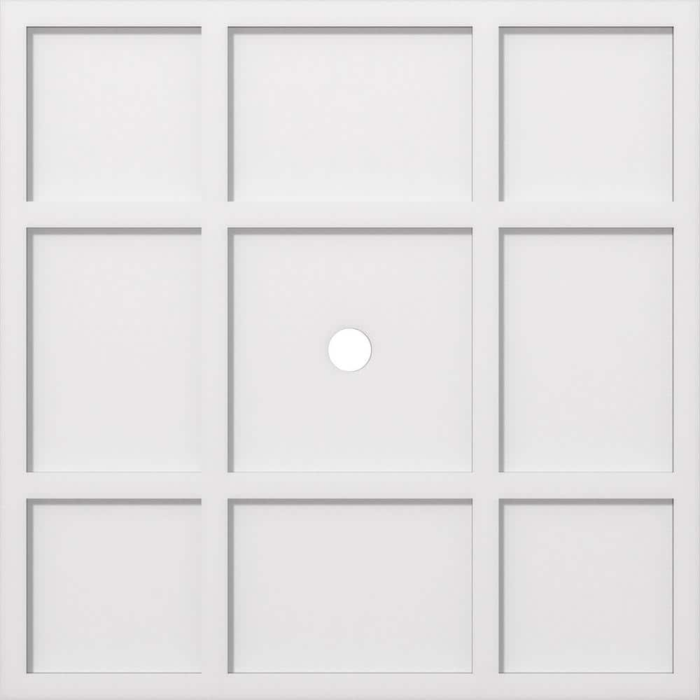 Ekena Millwork 1 in. P X 11 in. C X 32 in. OD X 2 in. ID Rubik Architectural Grade PVC Contemporary Ceiling Medallion