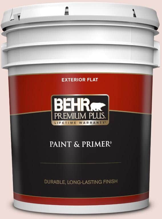 BEHR PREMIUM PLUS 5 gal. #BIC-05 Shabby Chic Pink Flat Exterior Paint & Primer