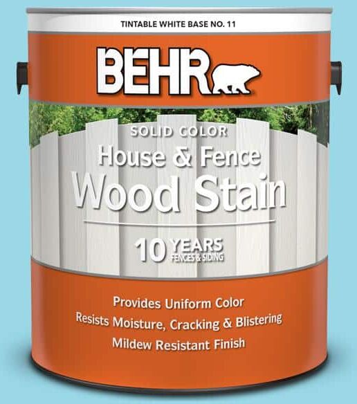 BEHR 1 gal. #P480-3 Cool Water Lake Solid Color House and Fence Exterior Wood Stain