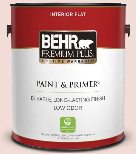 BEHR PREMIUM PLUS 1 gal. #BIC-05 Shabby Chic Pink Flat Low Odor Interior Paint & Primer