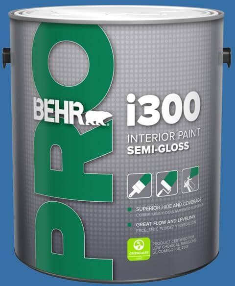 BEHR PRO 1 gal. #P520-6 Mega Blue Semi-Gloss Interior Paint