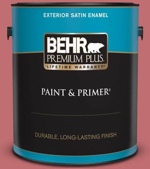 BEHR PREMIUM PLUS 1 gal. Home Decorators Collection #HDC-SP14-8 Art House Pink Satin Enamel Exterior Paint & Primer