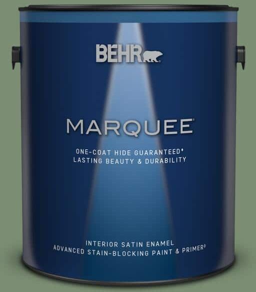 BEHR MARQUEE 1 gal. #PPU11-02 Shallot Bulb Satin Enamel Interior Paint & Primer