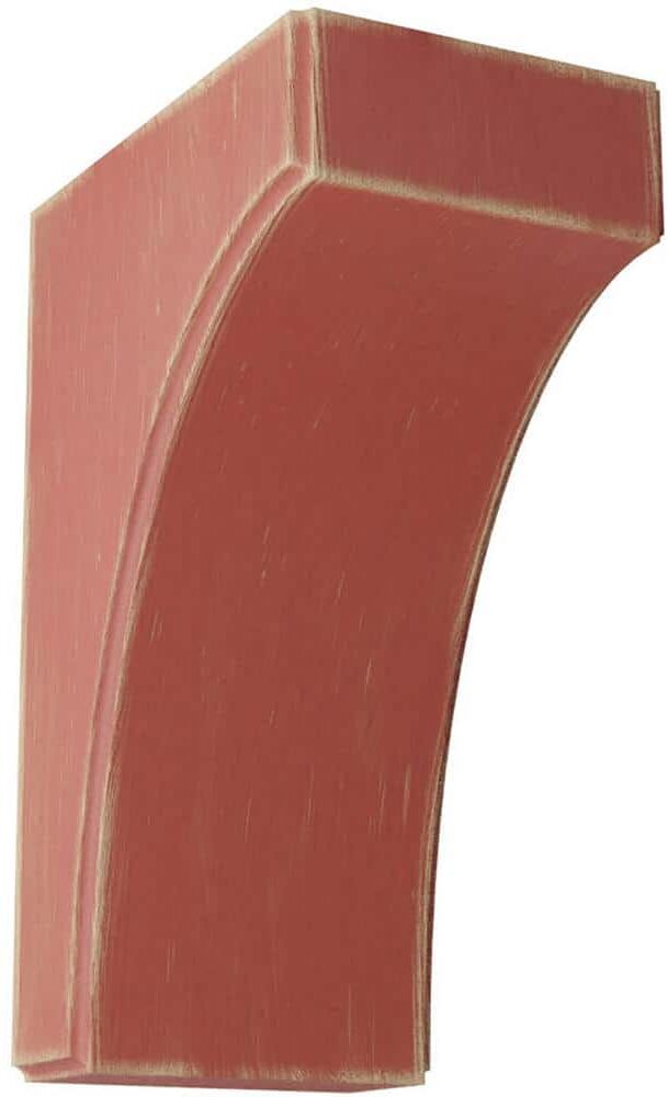 Ekena Millwork 5-1/4 in. x 12 in. x 8 in. Salvage Red Clarksville Wood Vintage Decor Bracket